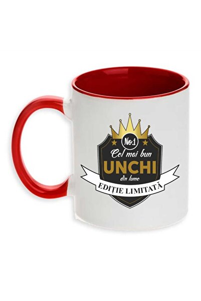 CRD PRINT Personalized mug with 'Best Uncle' print, Red, Ceramic, 330 ml