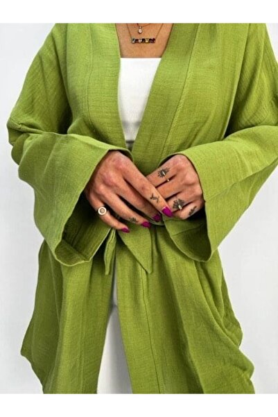 UNBOX Linen Green Cardigan