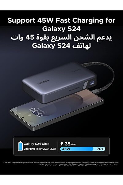 Generic UGREEN Portable Power Bank 20000mAh 67W with Built-in USB-C Cable