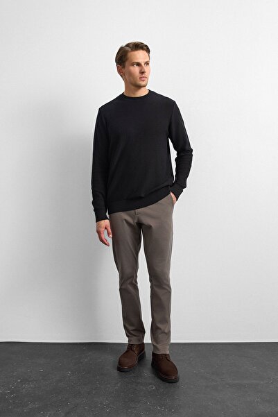 Back And Bond Black regular fit bicycle collar knit sweater