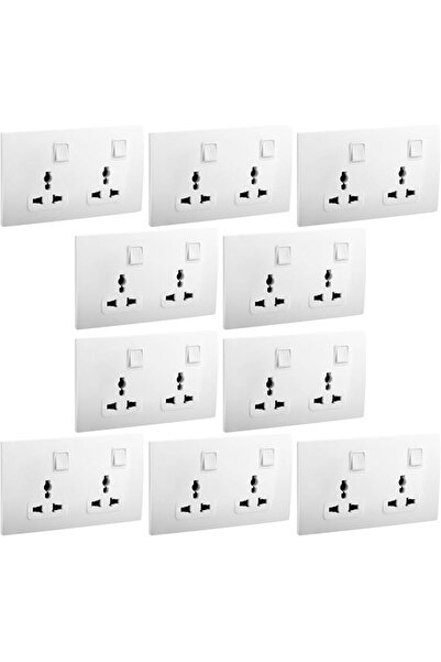 Raco مقبس كهربائي مزدوج التبديل من ليجراند ماليا سينسز، 16 أمبير، 250 فولت، أطراف لولبية بيضاء، 10 قطع