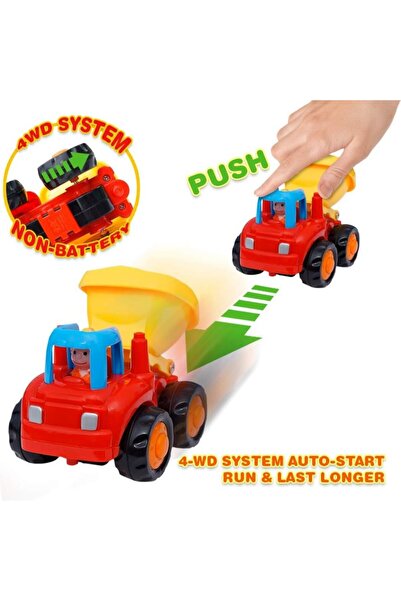 Ominii 4 Pcs Construction vehicle toy set Car Inertia Car Kids Toy Kindergarten Activities Gifts
