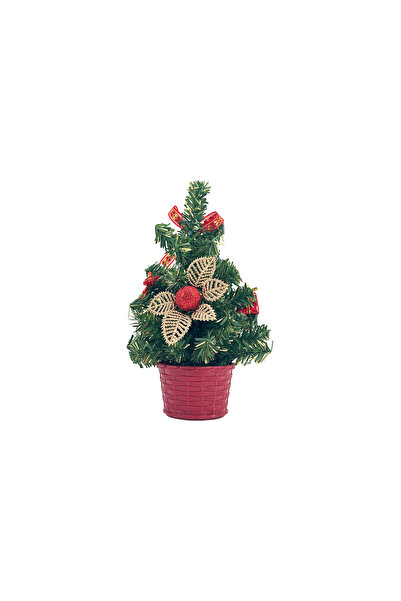 Christmas Magic شجرة طاولة مزخرفة حمراء 20 سم