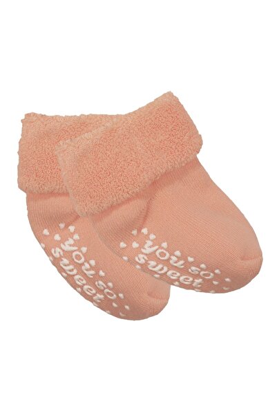 bebegen Unisex Salmon Curly Sweet Non-Slip Sole Towel Socks