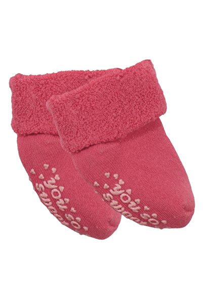 bebegen جوارب فوشيا مجعدة للجنسين ذات نعل غير قابل للانزلاق