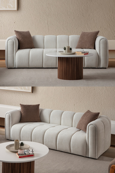 Eymense Nline Üçlü Koltuk Beyaz