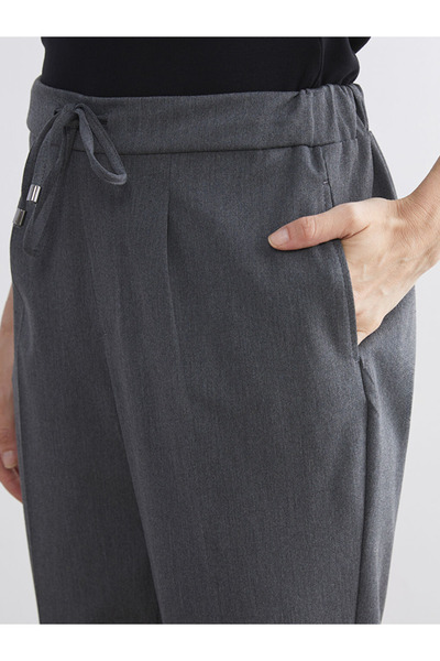 LC Waikiki Classic Gray Women's Elastic Waist Trousers