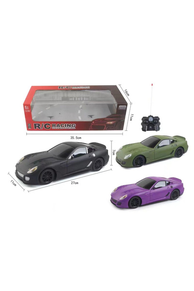 Toysea High-Speed 4-Way RC Sports Car with LED Lights, Rechargeable
