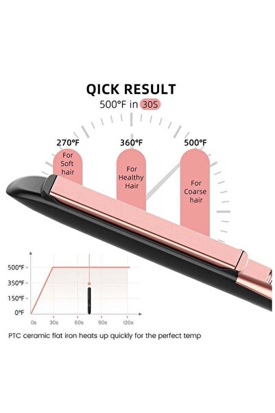 Generic 2-in-1 Ceramic Hair Straightener and Curling Iron with Tourmaline & Negative Ions