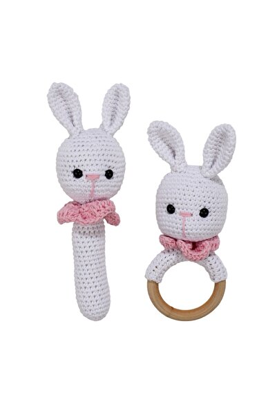 bebegen مجموعة من قطعتين من ألعاب الأرانب البيضاء والوردية اللطيفة من أميجورو...
