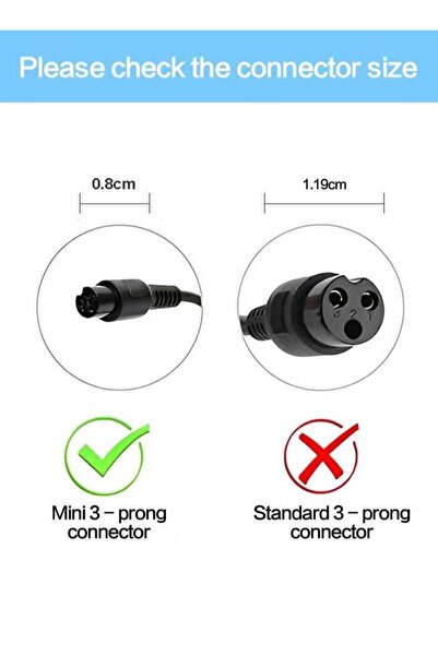 Generic 42V 2A Electric Scooter Charger 3-Pin DC 8mm Universal Adapter (36V Li-ion)