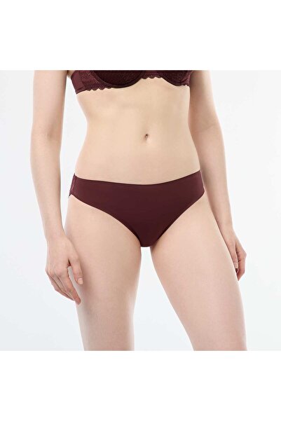 KİABİ Microfiber and Lace Panties BROWN