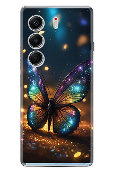 TECNO Camon 40 Pro Kılıf Boutique Baskılı Resimli Rengarenk Kelebek Pcode -097