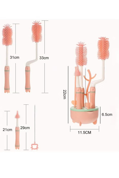 Generic Baby Bottle Cleaning Brush Set Travel Pack, 5-in-1 Bottle Cleaning Brush Kit