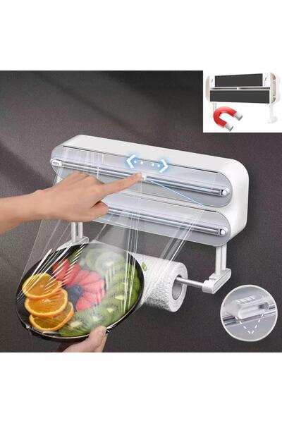 Generic 3 in 1 Wrap Organizer Aluminum Foil Dispenser,magnetic foil and plastic wrap organizer