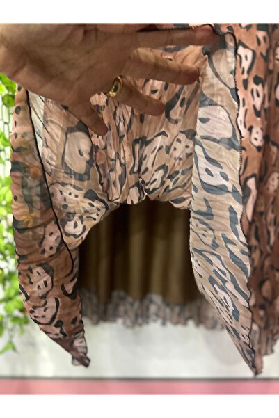 edu collection Patterned Chiffon Bell Skirt with Lining