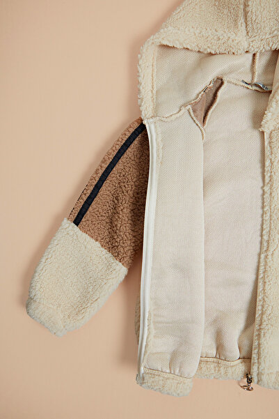 Fulla Moda Teddy Bear Embroidered Hooded Unisex Children's Plush Coat