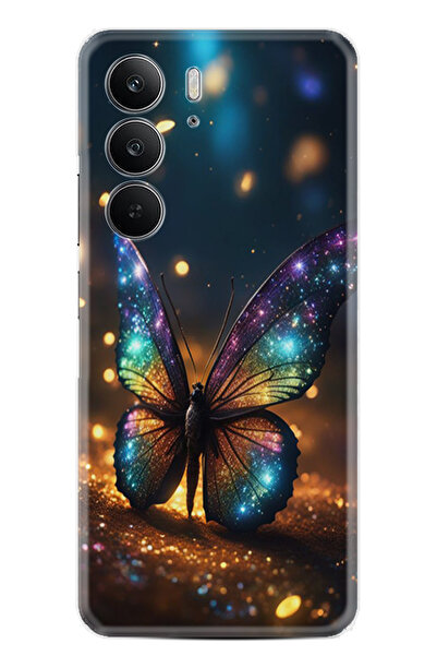 realme C75 Kılıf Boutique Baskılı Resimli Rengarenk Kelebek Pcode -097