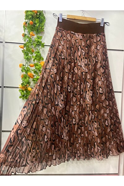 edu collection Patterned Chiffon Bell Skirt with Lining