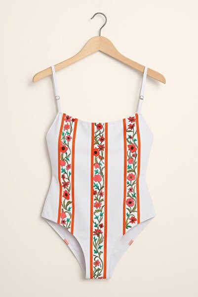 RAPAPA Γυναικείο ολόσωμο μαγιό με λουλουδάτο σχέδιο με λουλούδια – Κομψό καλοκαιρινό μοντέλο 1156 BÇ