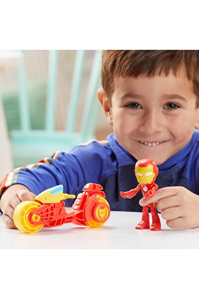 Hasbro Marvel Spidey and His Amazing Friends – Iron Man with Motorcycle Figure