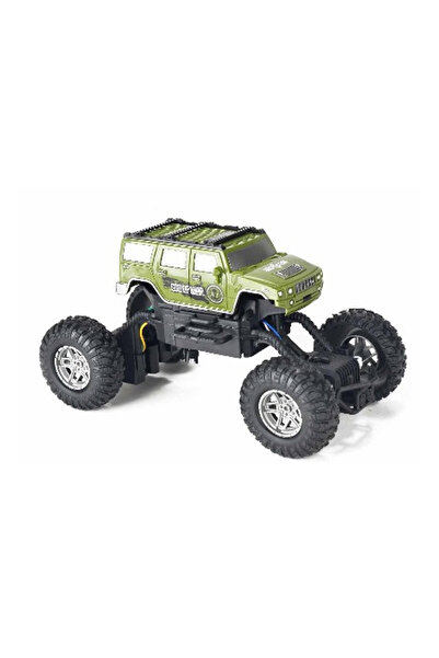 Toysea 1:18 RC Military Truck with 4 Functions, Light, Rechargeable, USB Charger