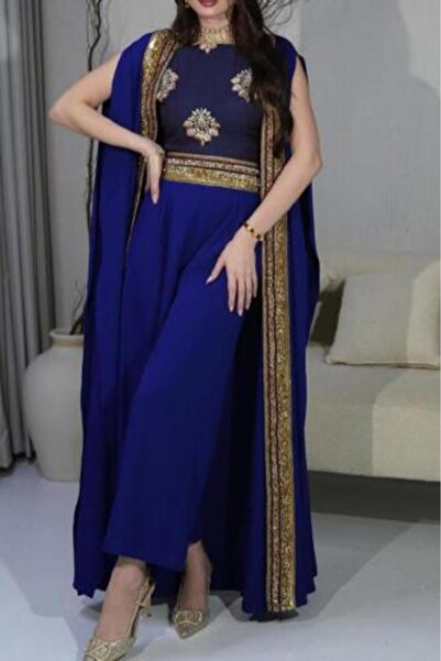 Barbie jumpsuit embellished with computer embroidery and gold trim