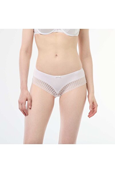 KİABİ Ribbed Shorty with Lace WHITE