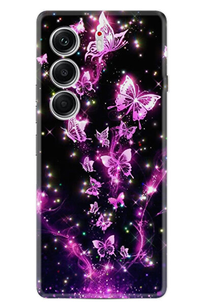 TECNO Camon 40 Pro Kılıf Boutique Baskılı Resimli Pembe Neon Kelebekler Pcode...