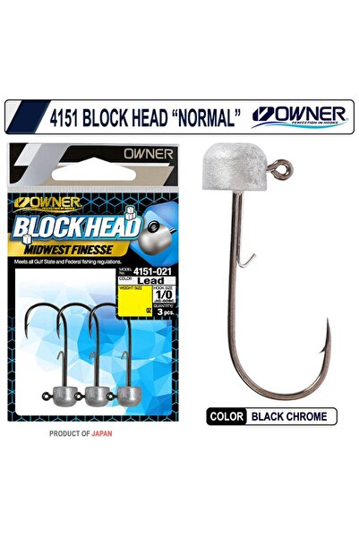 Owner 4151 Block Head JigHead Lead-NO:1/0-1/16 OZ