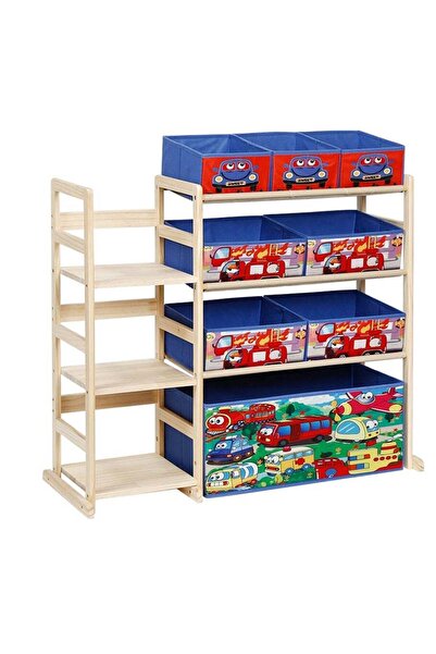 Generic صندوق تخزين ألعاب الأطفال من ليون هوم مع 8 صناديق وصندوق ألعاب ورف تخ...