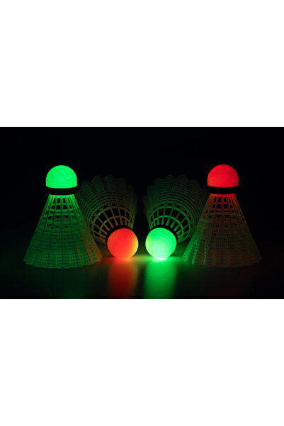 Avento Set of 4 Avento badminton shuttlecocks, LED