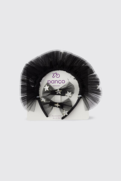 Panço Baby Girl Tulle Detailed Crown Buckle Set