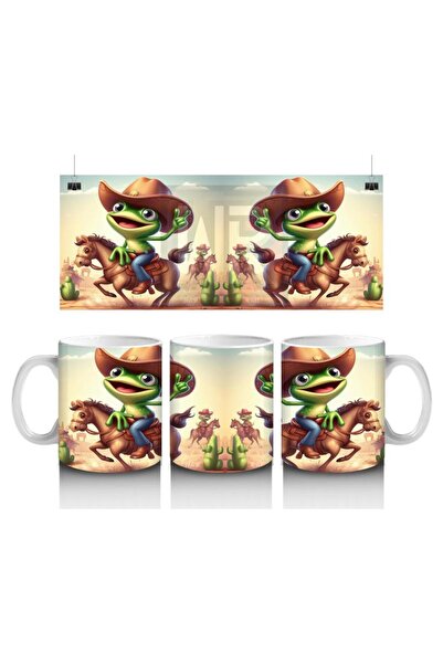 Wisdom Rain كوب على شكل ضفدع رعاة البقر يحب الأطفال الحليب