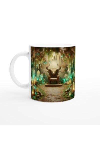 Wisdom Rain Taurus Printed Coffee Cup - Magical Crystal Cave Themed Vs2
