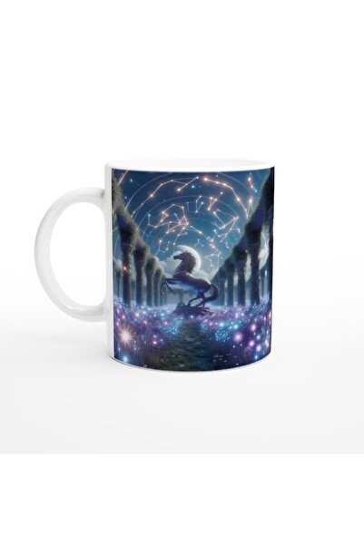 Wisdom Rain Sagittarius Printed Coffee Mug - Zodiac Garden under the Moonligh...