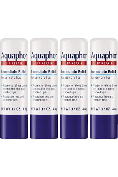 Aquaphor Therapeutic Lip Balm - Moisturizes and Soothes Dry, Chapped Lips, 0.17 oz Each (Pack of 4)