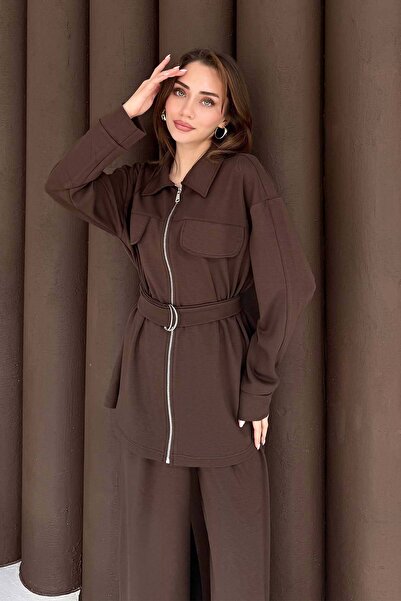 Melike Tatar Belted Modal Suit 3-4006