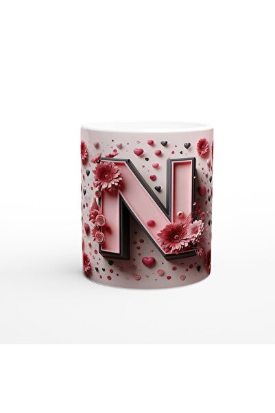 Wisdom Rain Letter N Stylish Detailed Alphabet Mug