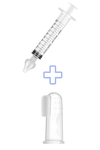 MAROKEN Diş Kaşıyıcı Parmak Ve Burun Yıkama Enjektörü Set Silikon Diş Kaşıma ...