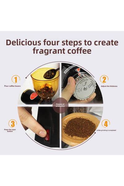 Generic 150W Electric Coffee Bean Grinder 8 Adjustable Levels 250g Hopper Automatic Mill Machine Black