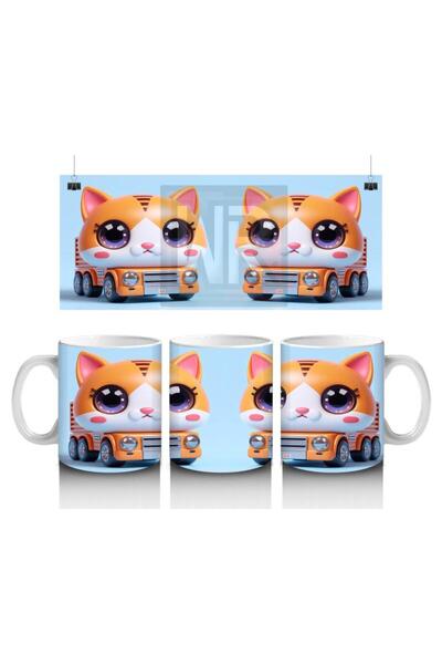 Wisdom Rain Minibus Cat Mug That Makes Children Love Milk