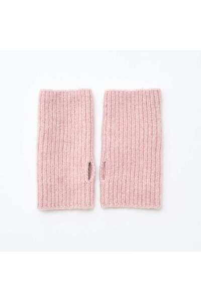KİABİ قفازات محبوكة بدون أصابع باللون الوردي