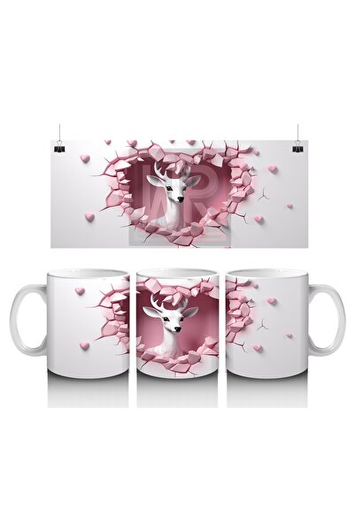 Wisdom Rain Elegant Deer Mug in Heart Frame That Makes Children Love Milk