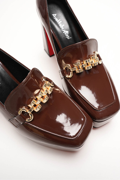 Ayakkabı Ateşi Platform Design Buckle Detailed Women's Mid-Heeled Shoes Vanera