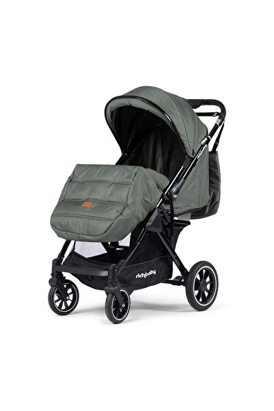 RICHMOST Rich Baby ERBV5 Baby Stroller - Black/Green, Adjustable Backrest & Footrest