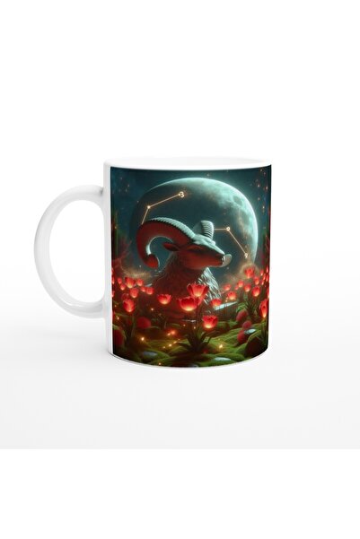 Wisdom Rain كوب قهوة مطبوع عليه برج الحمل - حديقة الأبراج في ضوء القمر Vs2