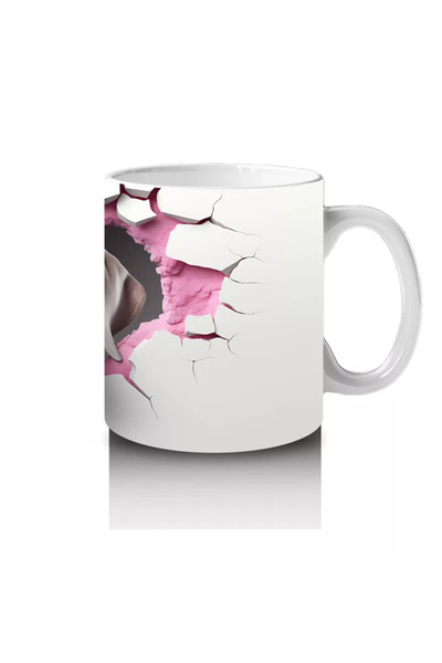 Wisdom Rain Pink Nosed Weimaraner Looking at a Heart Crack – Printed Coffee Mug