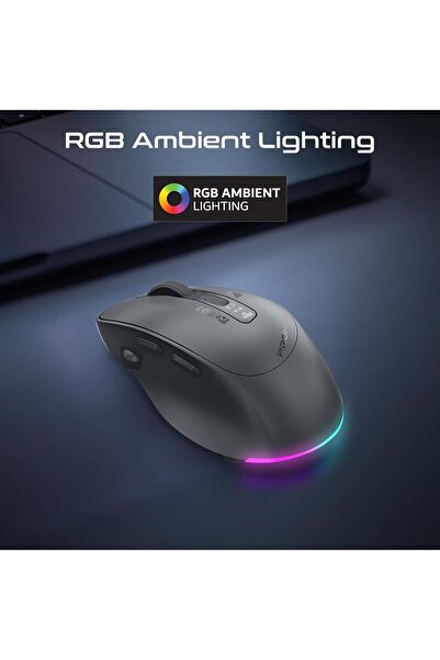 Promate Blix-3M Triple-Mode Wireless Mouse - OLED, RGB, Silent 7D, 1600DPI