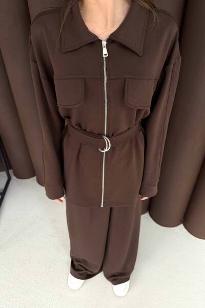 Melike Tatar Belted Modal Suit 3-4006